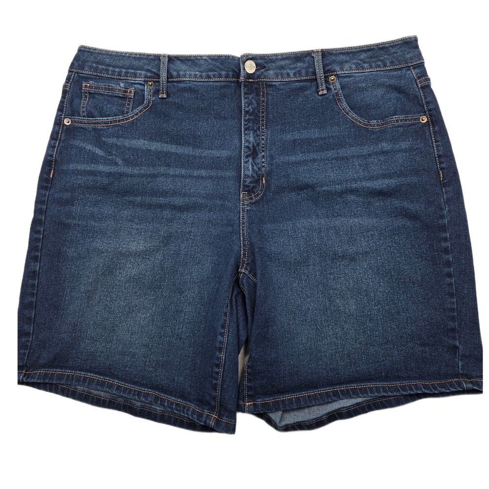 Terra & Sky Denim Shorts Womens 20W Blue Jean Cotton Stretch Casual Plus Size